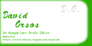 david orsos business card